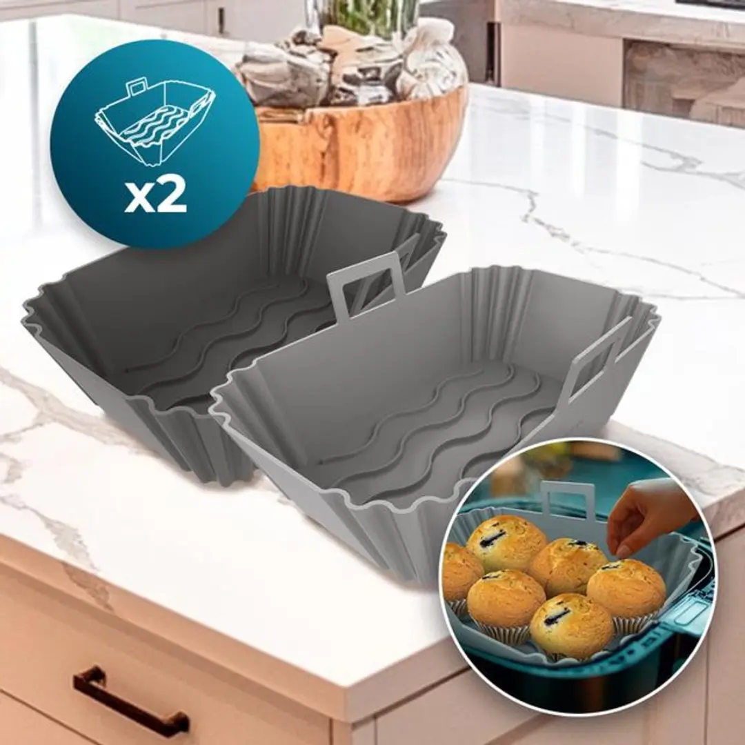 Cecotec Cecofry TwinBucket Silikonform, rund, 2 Stück, 22,5 x 13 x 8,6 cm, hoch