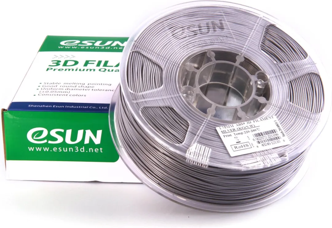 ESUN ABS+ Zilver 1.75mm 3D Printer Filament 1kg