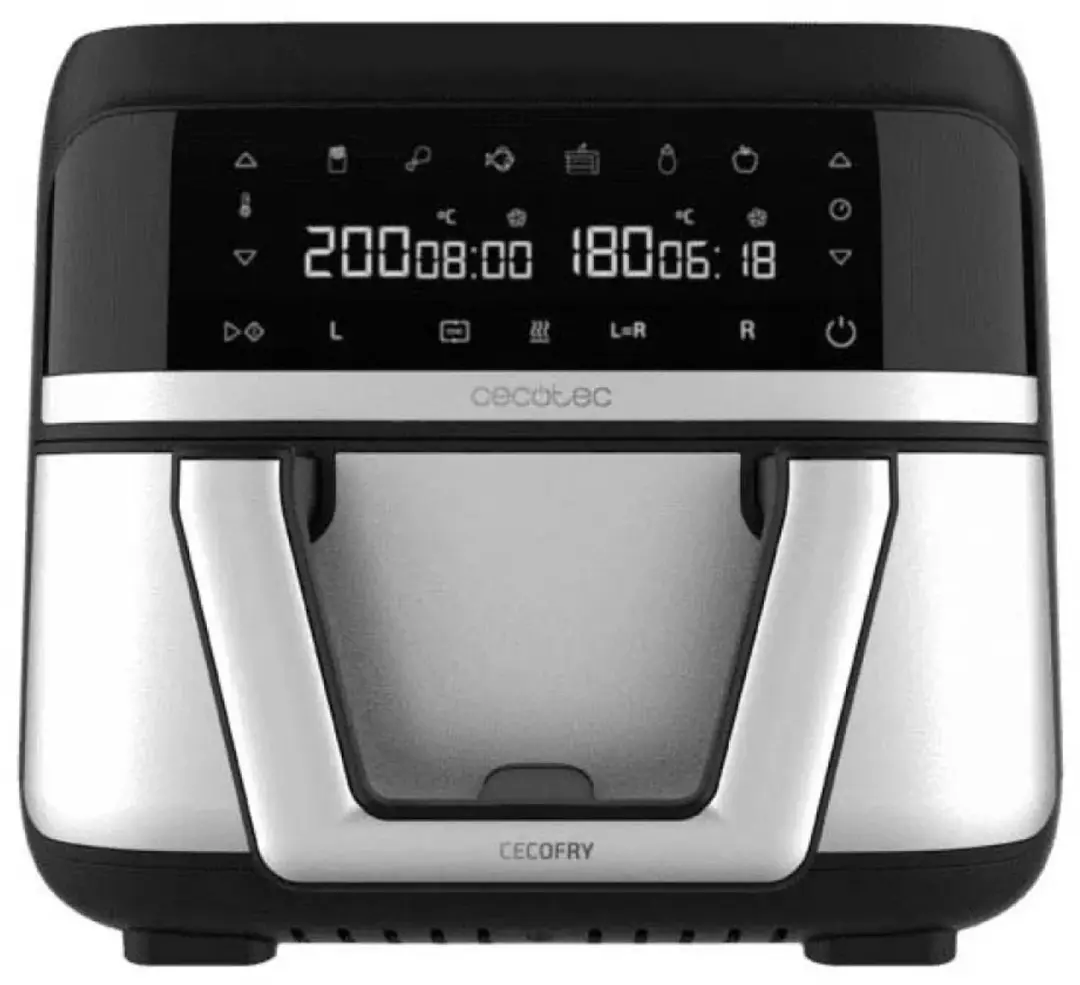 Cecotec Heißluftfritteuse 9 L CecoFry Advance Double. 2850 W, Kompakte, Digitale und ölfreie Diätfritteuse, zwei Körben mit Doppelter Temperatur und PerfectCook-Technologie - afbeelding 6 van 6