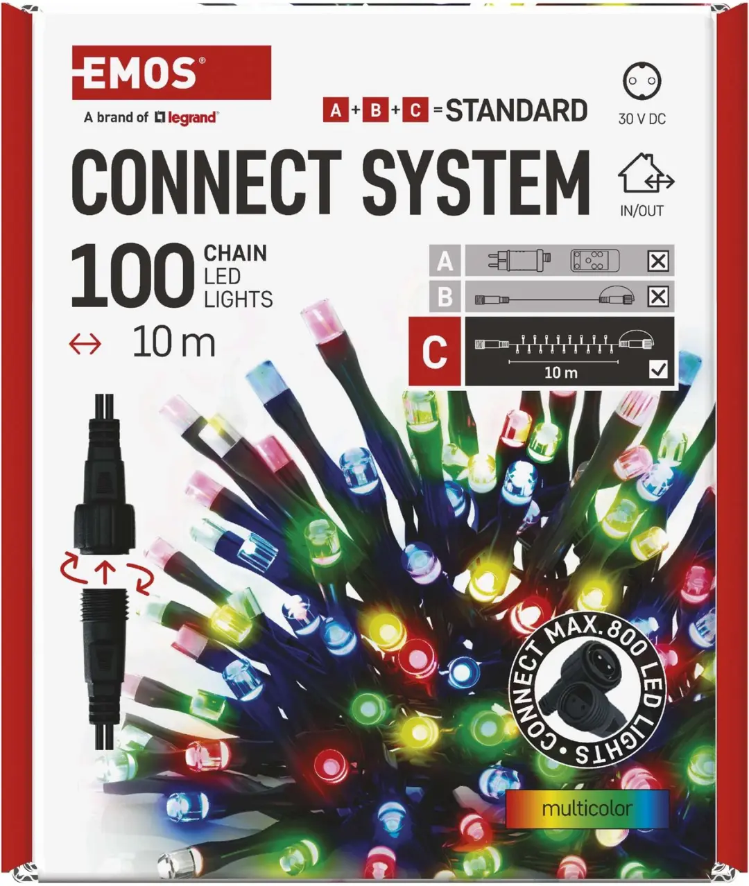 Emos D1AM03 Feeënlichtjes - 100 LED - IP44 - Zwart - afbeelding 2 van 6
