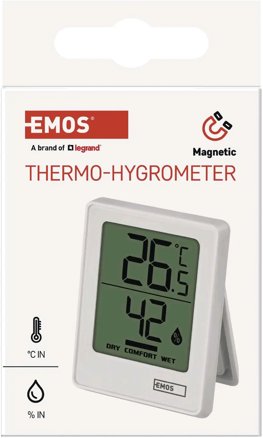 EMOS E0345 Digitale Thermometer + Vochtmeter - Wit - afbeelding 2 van 6