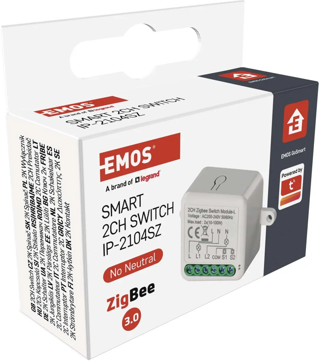 Emos GoSmart IP-2104SZ Schakelmodule ZigBee 2-kanaals - Wit - afbeelding 3 van 6