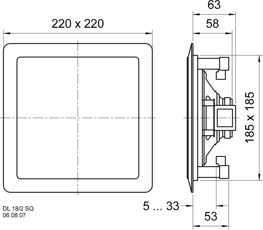 Visaton VS-DL18/2SQ Plafondluidspreker - 100V - Wit - afbeelding 3 van 6