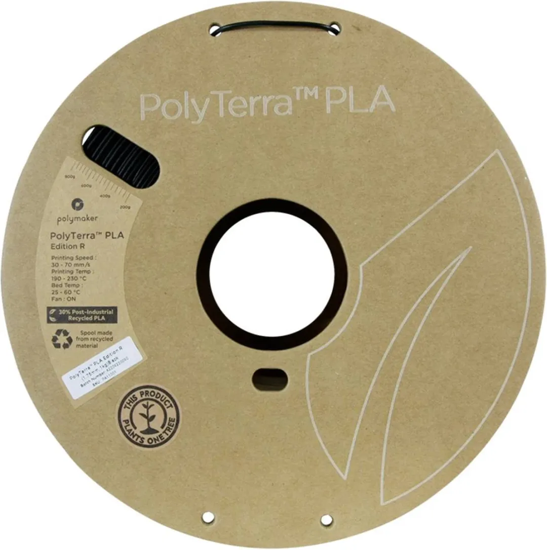 Polymaker PLA Mat 1.75mm 1000g Zwart - Gerecycled