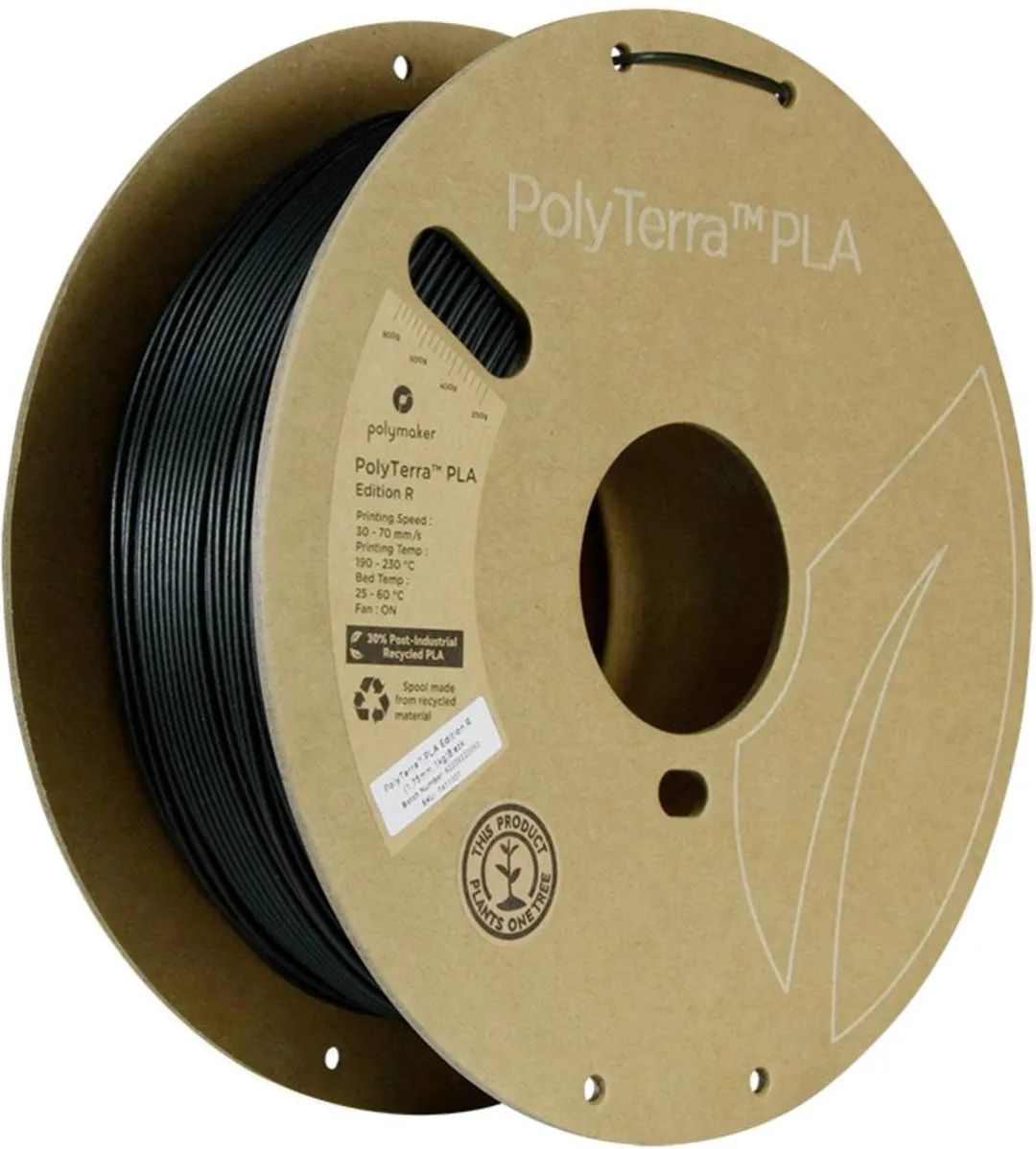 Polymaker PLA Mat 1.75mm 1000g Zwart