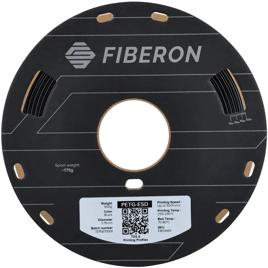 Polymaker Fiberon PETG-ESD Filament 1.75mm 500g - Zwart
