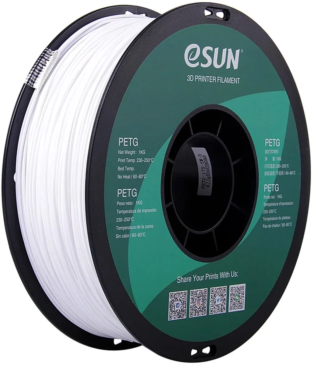 ESUN PETG Filament 1.75mm - Massief Wit 1kg