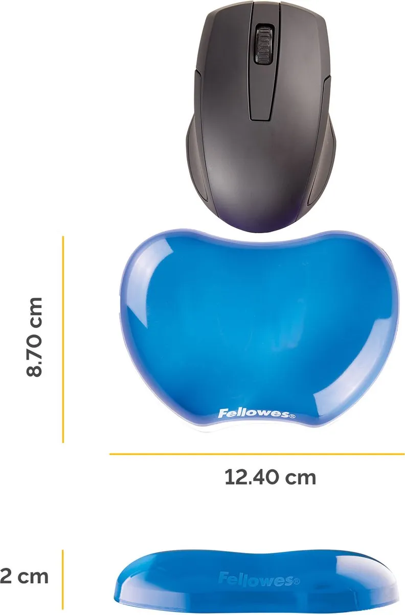 Fellowes Polssteun Crystals Gel - Blauw