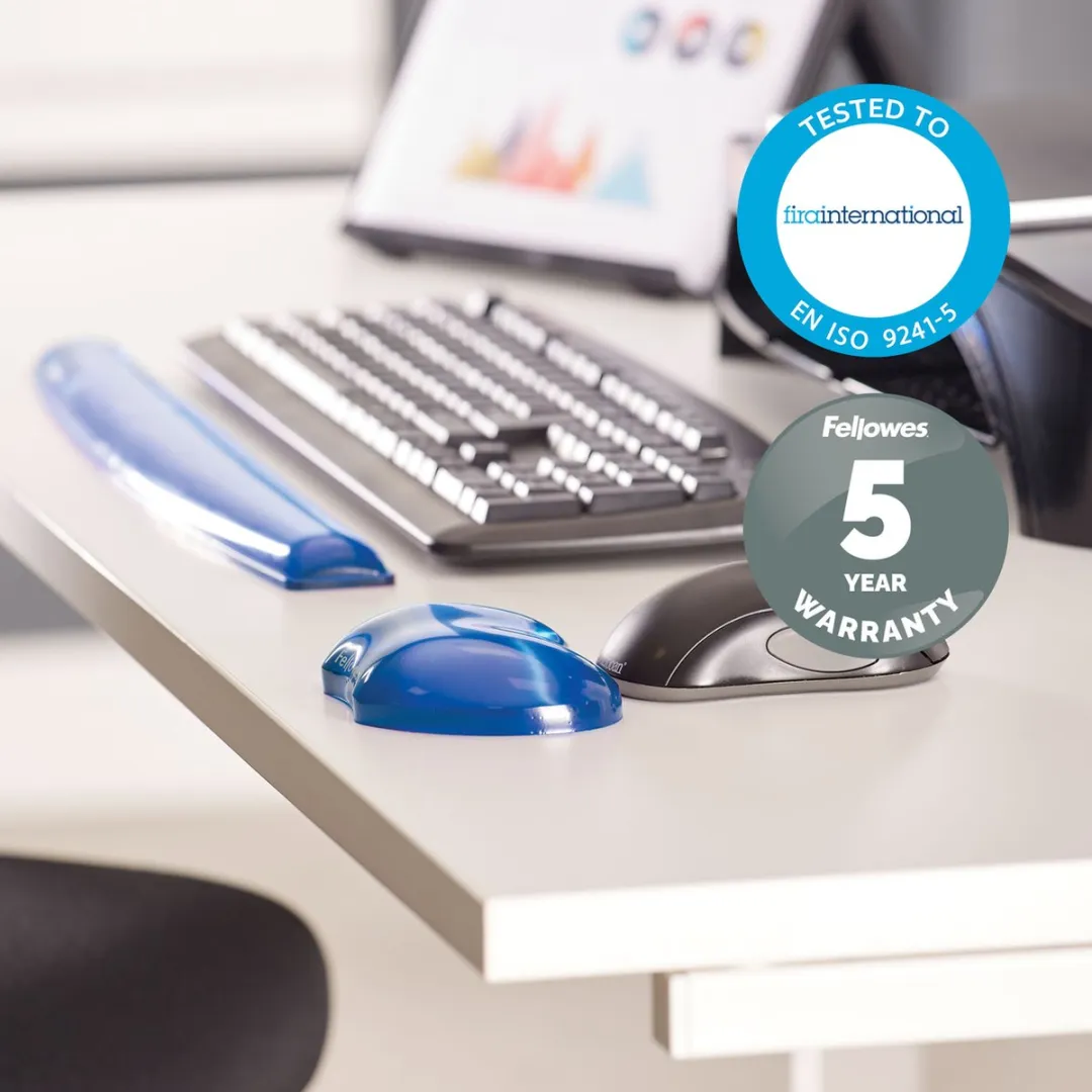 Fellowes Polssteun Crystals Gel - Blauw