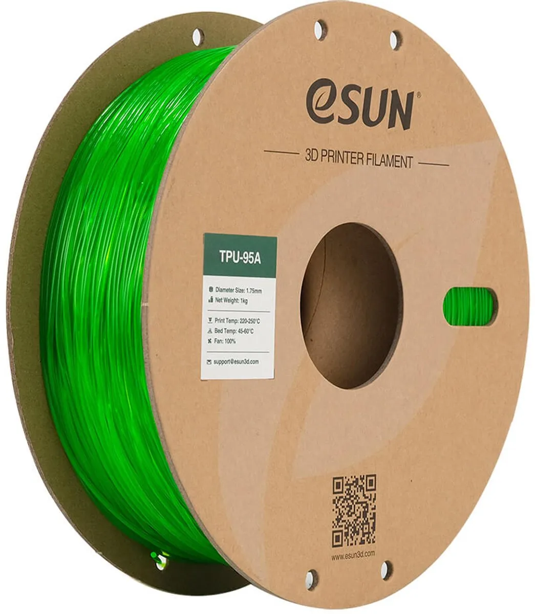 ESUN Transparant Groen eTPU-95A Filament 1,75mm 1kg