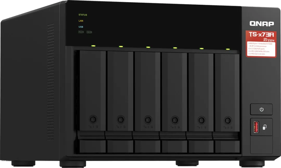 QNAP TS-673A NAS-Server 6 Schijven - AMD Ryzen V1500B - Zwart