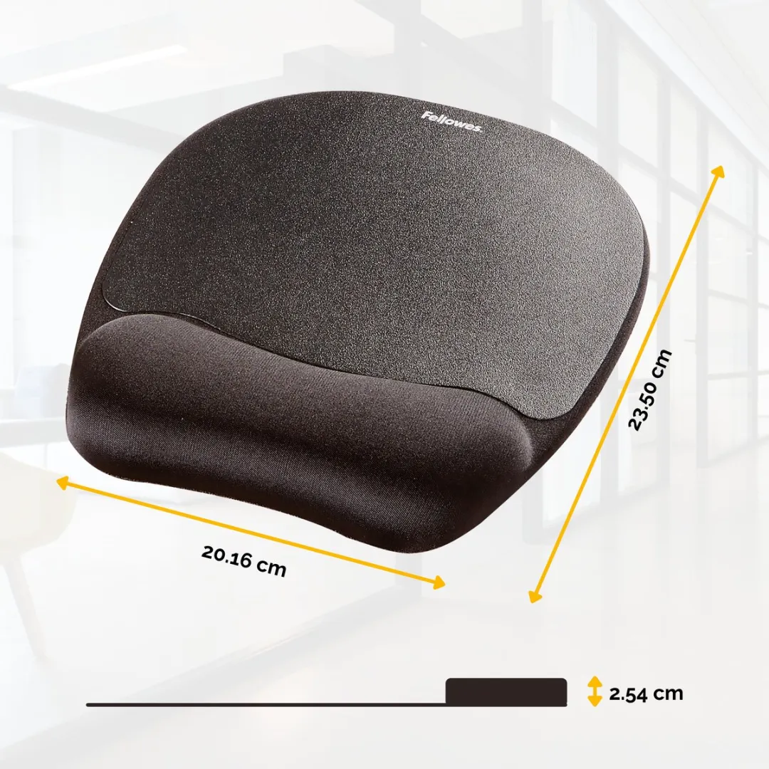 Fellowes Muismat met Polssteun Memoryfoam - Zwart