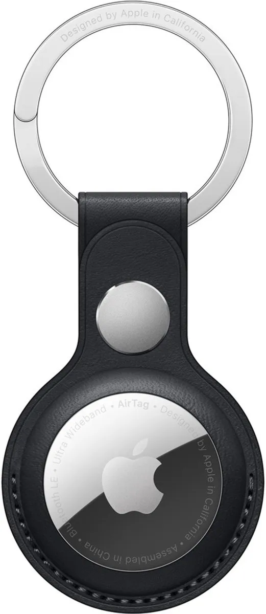 Apple AirTag Sleutelhanger Leder - Zwart