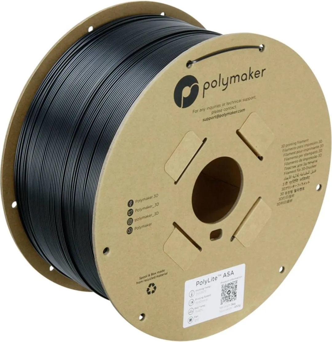 Polymaker PolyLite ASA UV-bestendig Filament 1.75mm 3kg - Zwart