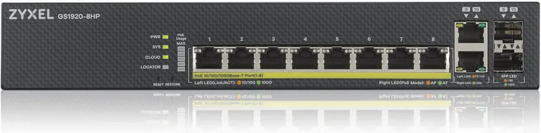 Zyxel GS1920-8HPV2 Switch - 10 Poorten - 8x PoE - 20Gbps - afbeelding 6 van 6