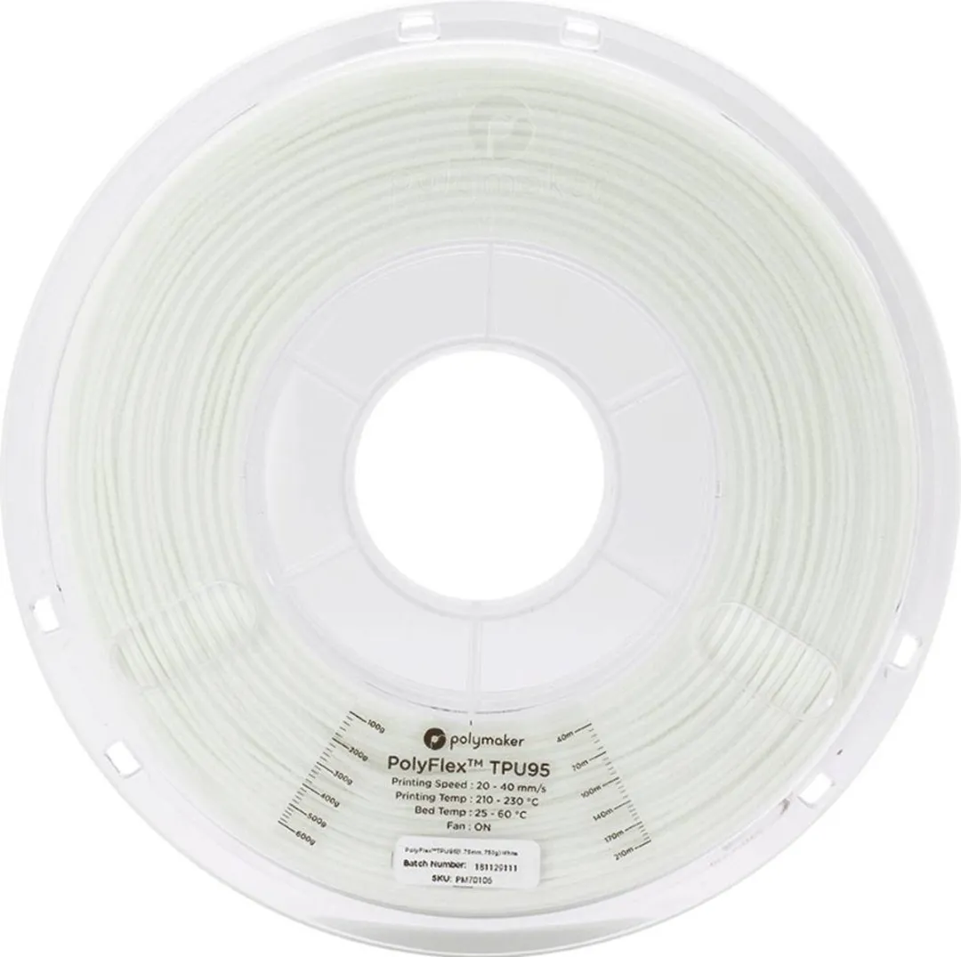 Polymaker PolyFlex TPU-95A Filament 1.75mm - 750g Wit