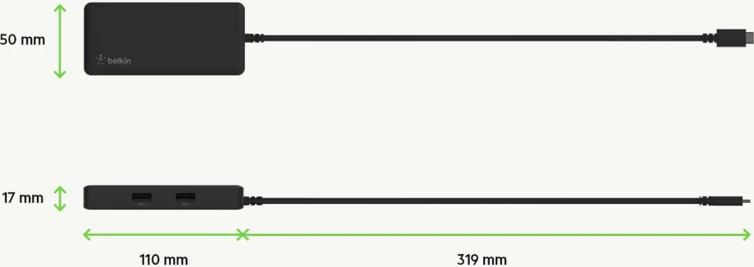 Belkin INC008BTBK USB Hub - Zwart - afbeelding 6 van 6