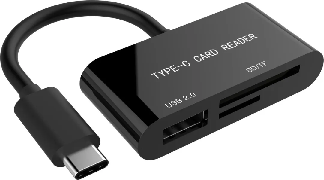 Gembird UHB-CR3-02 USB Cardreader - 2 Sleuven - USB-C/USB-A - Zwart