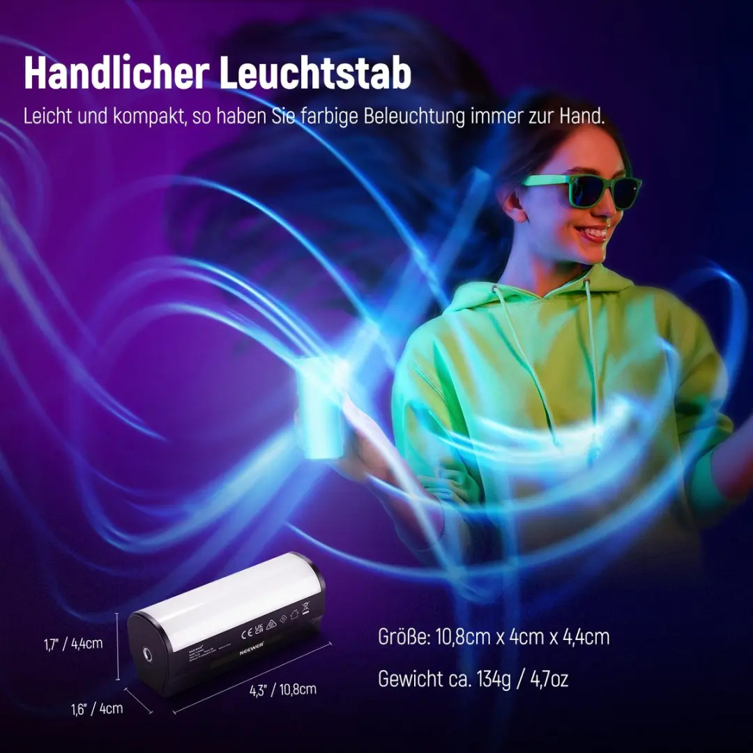 Neewer TL96RGB LED Lamp - 6W - Zwart - afbeelding 2 van 6