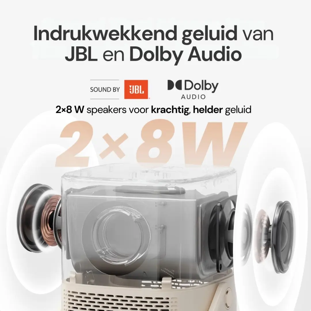 Yaber T2 Plus Beamer met Google TV - Full HD 1080P - Beige - afbeelding 4 van 6