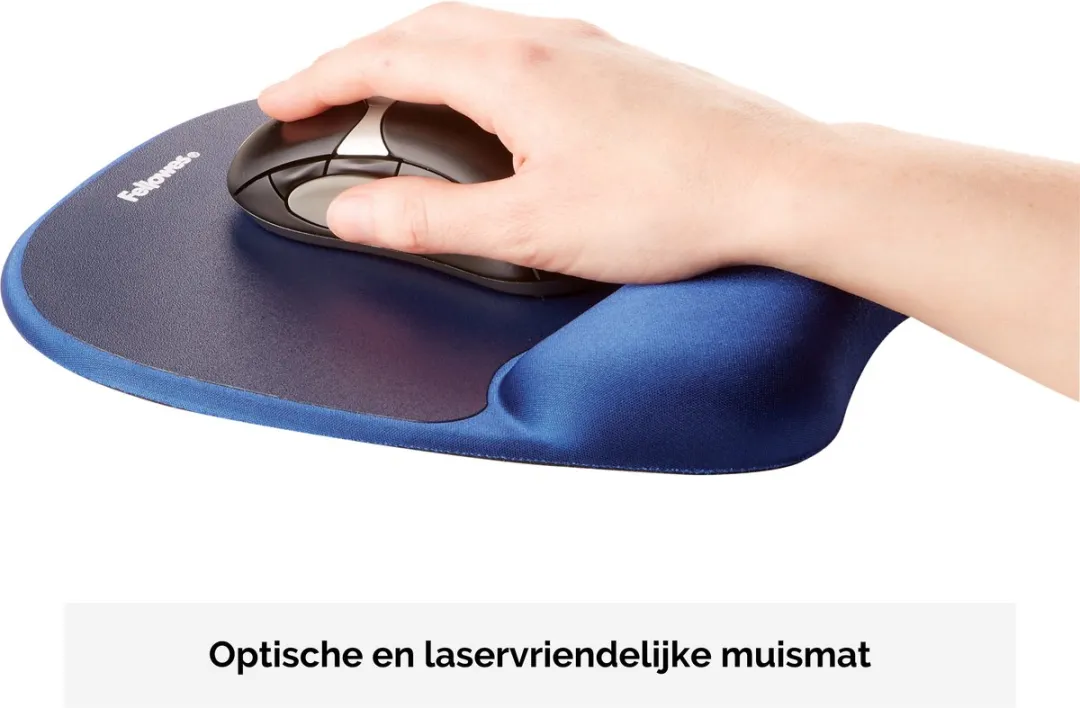 Fellowes Muismat met polssteun Blauw - Memoryfoam