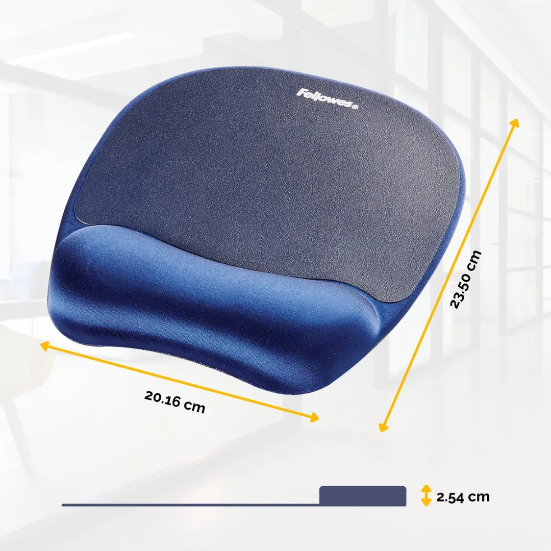 Fellowes Muismat met polssteun Blauw - Memoryfoam