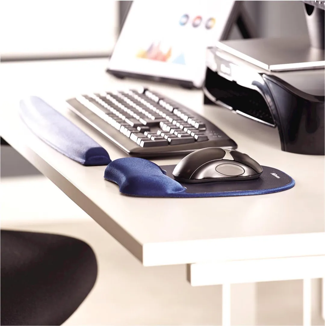 Fellowes Muismat met polssteun Blauw - Memoryfoam