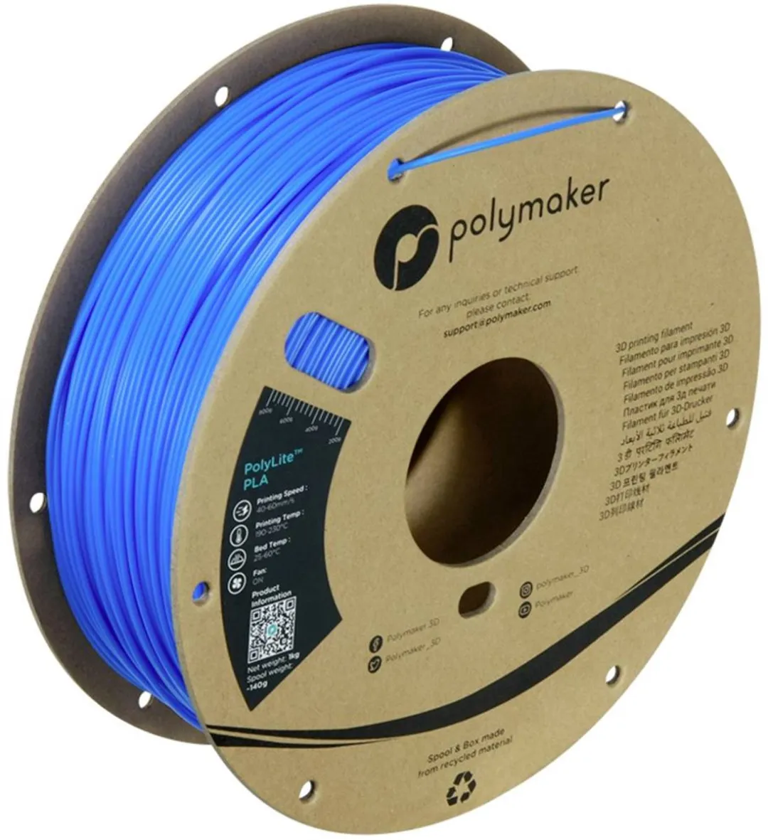 Polymaker PolyLite PLA Filament 1.75mm 1000g - Azuurblauw