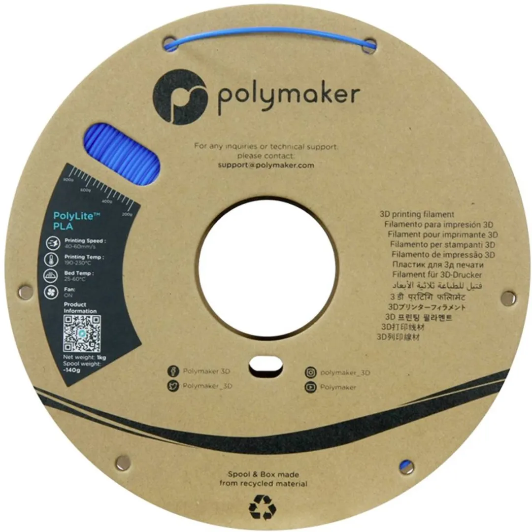 Polymaker PolyLite PLA Filament 1.75mm 1000g - Azuurblauw