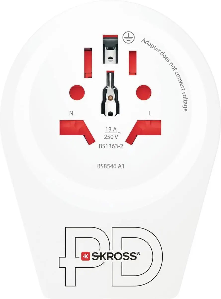 Skross Reisadapter Wereld naar Europa 16A - USB-C - afbeelding 5 van 6
