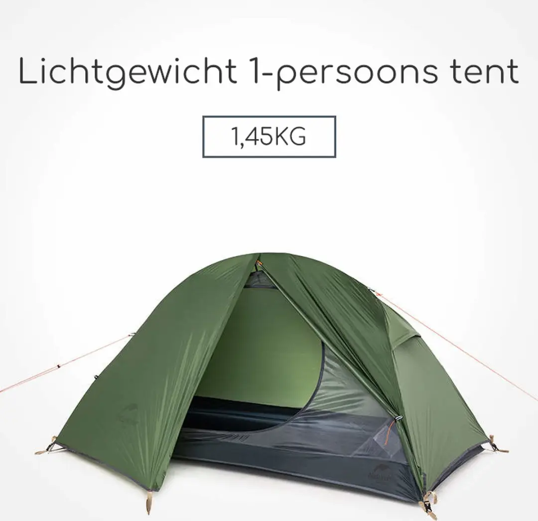 Naturehike Spider 1-persoons tent - 20D nylon - Donkergroen - afbeelding 5 van 6