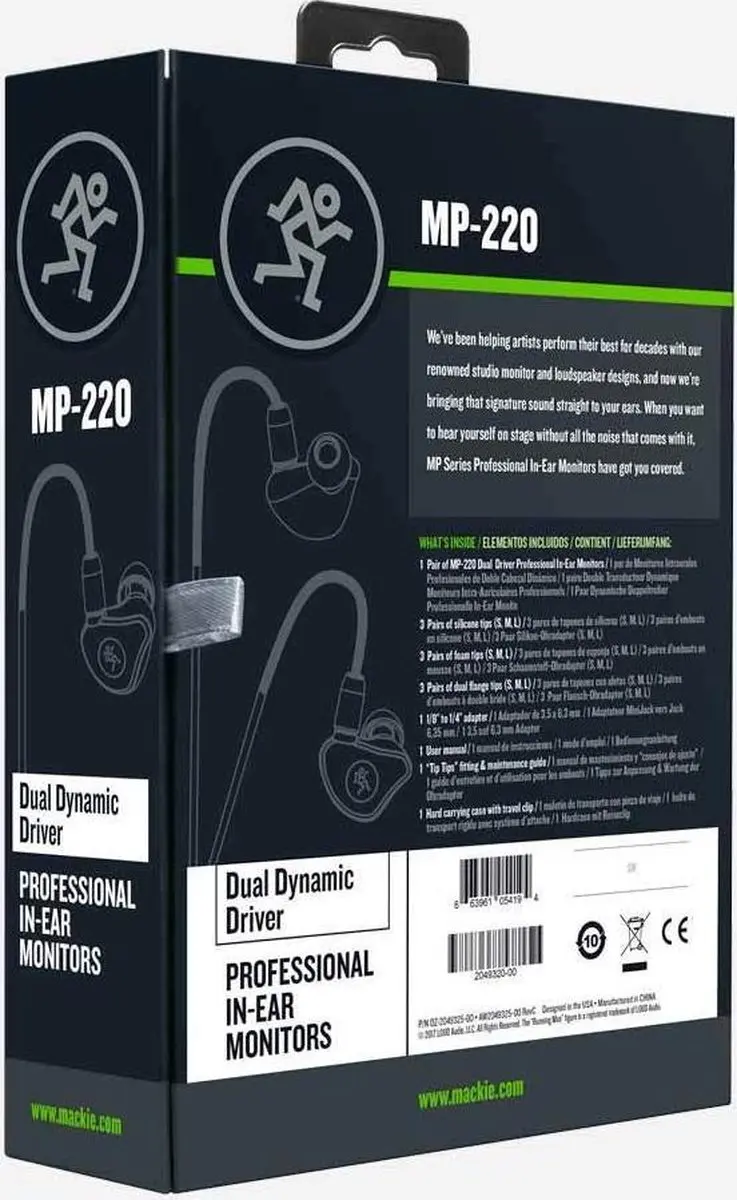 Mackie MP-220 in-ear monitors - Zwart - afbeelding 2 van 5