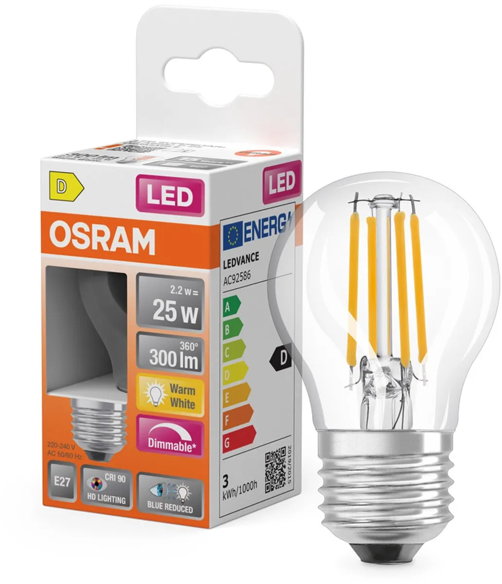 Osram Superstar Classic P LED 2,2W 300lm - Warm wit - afbeelding 6 van 6
