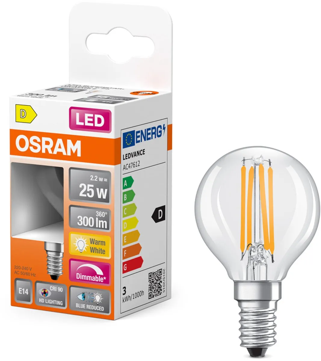 Osram Superstar Classic P LED 2,2W 300lm - Warm wit