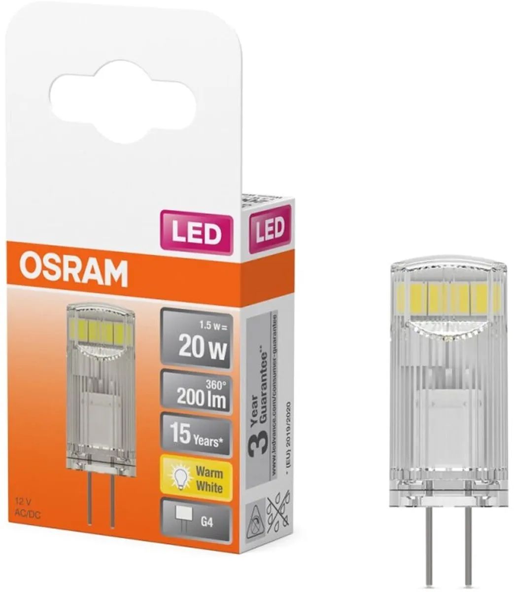 Osram LED Insteeklamp G4 1.8W 200lm Warm Wit - 2 Stuks