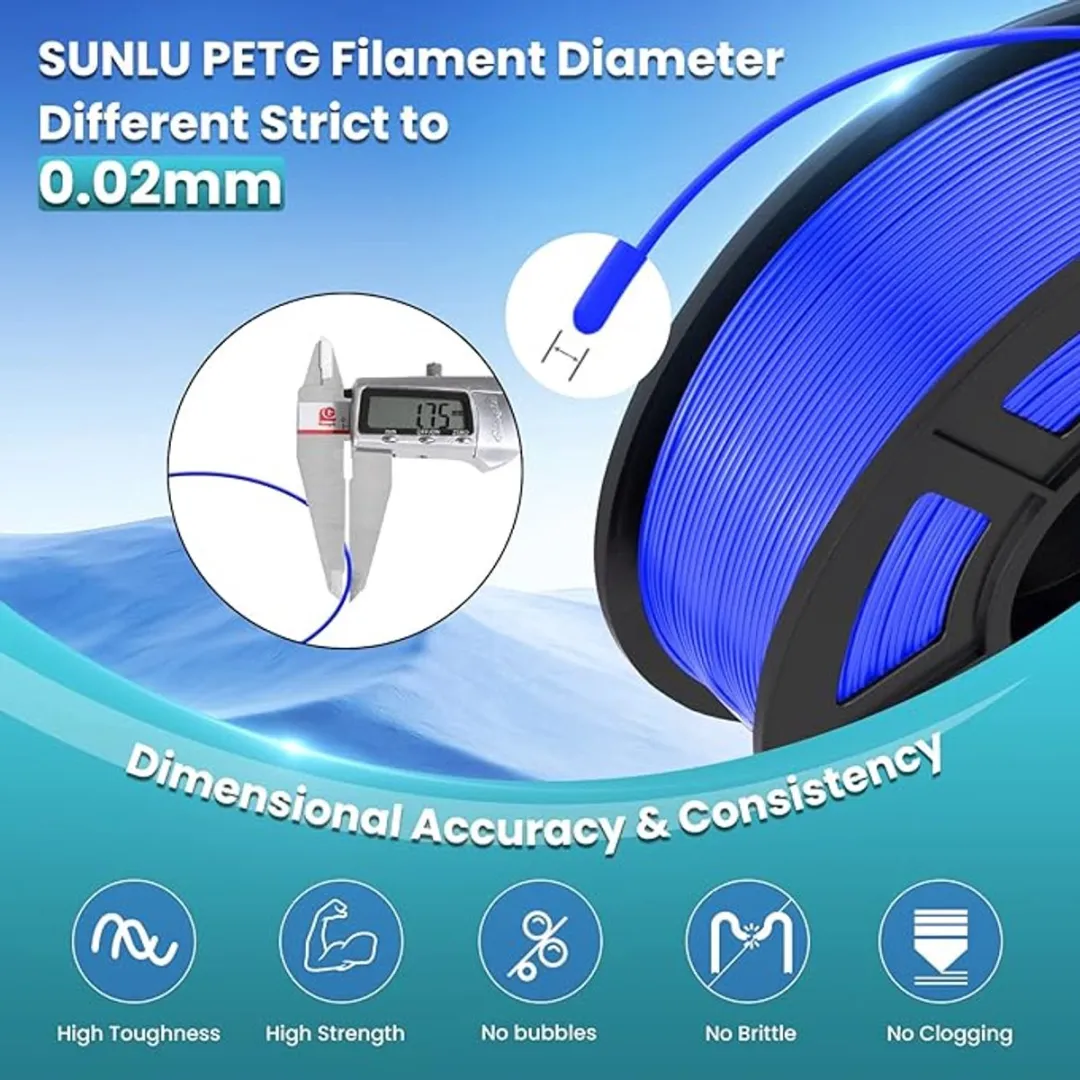 Sunlu PETG Blauw 1kg - 1.75mm
