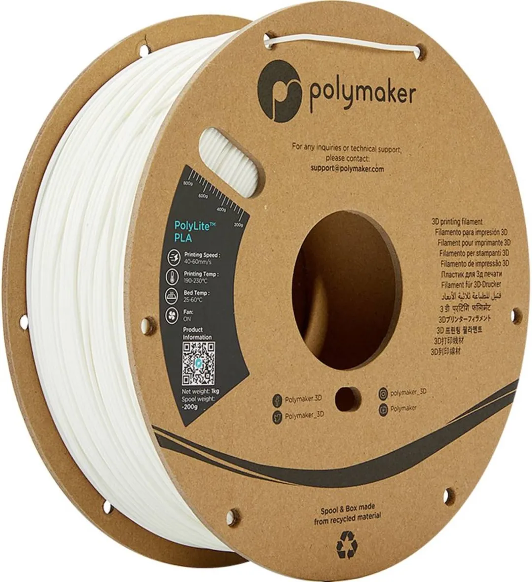 Polymaker PolyLite PLA Filament 1.75mm 1000g