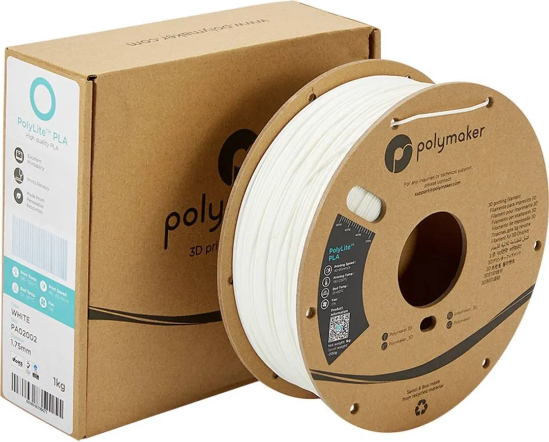 Polymaker PolyLite PLA Filament 1.75mm 1000g - Wit