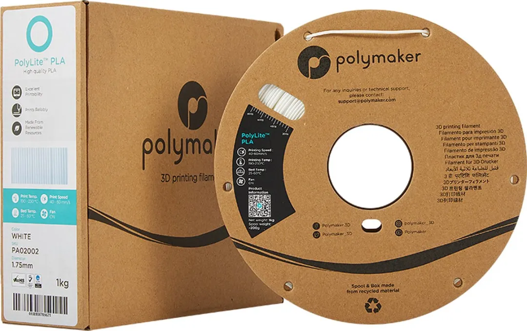 Polymaker PolyLite PLA Filament 1.75mm 1000g - Wit