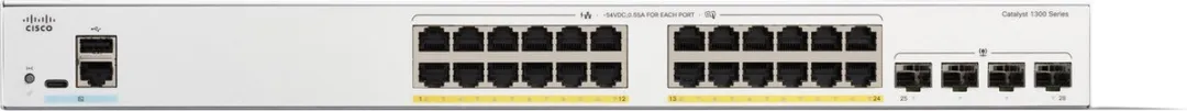 Cisco Catalyst C1300-24P-4G Switch - 24x PoE 1Gbps - 4x SFP 1Gbps - Grijs