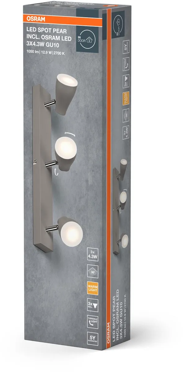 Osram LED Spot Pear Plafondspot 12,9W 630lm GU10 - Grijs