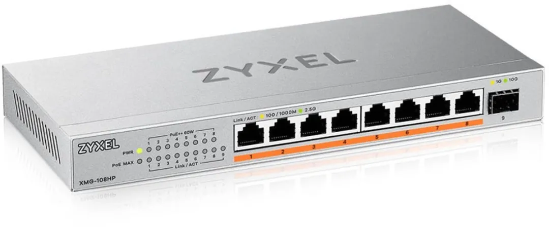 Zyxel XMG-108HP-EU0101F Switch 10/2,5G - 8 PoE-poorten - 100W