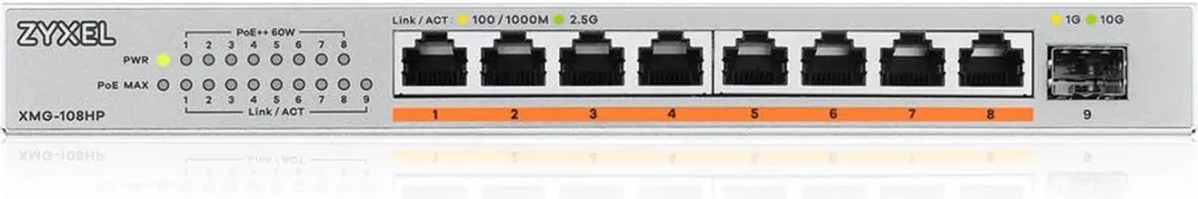 Zyxel XMG-108HP-EU0101F Switch 10/2,5G - 8 PoE-poorten - 100W
