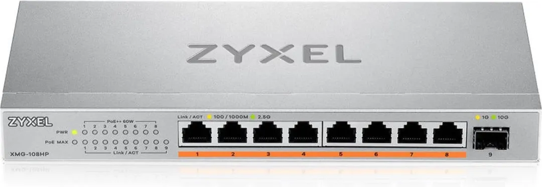 Zyxel XMG-108HP-EU0101F Switch 10/2,5G - 8 PoE-poorten - 100W