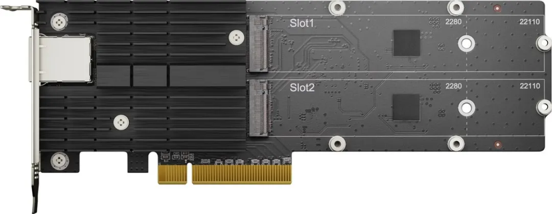 Synology E10M20-T1 PCIe SSD M.2 Kaart - Zwart