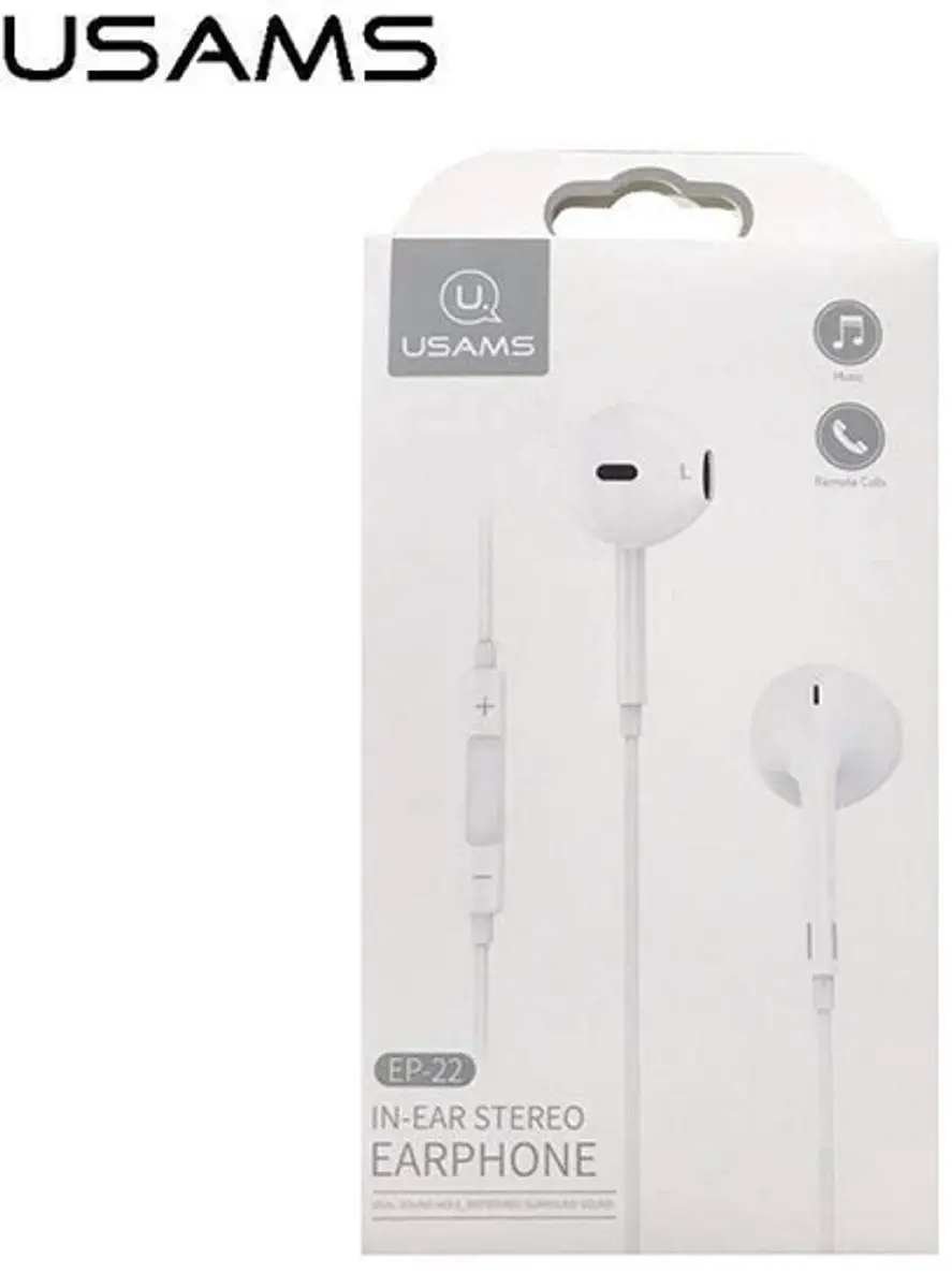 USAMS EP-22 Koptelefoon - 3,5mm Jack - Wit - afbeelding 6 van 6