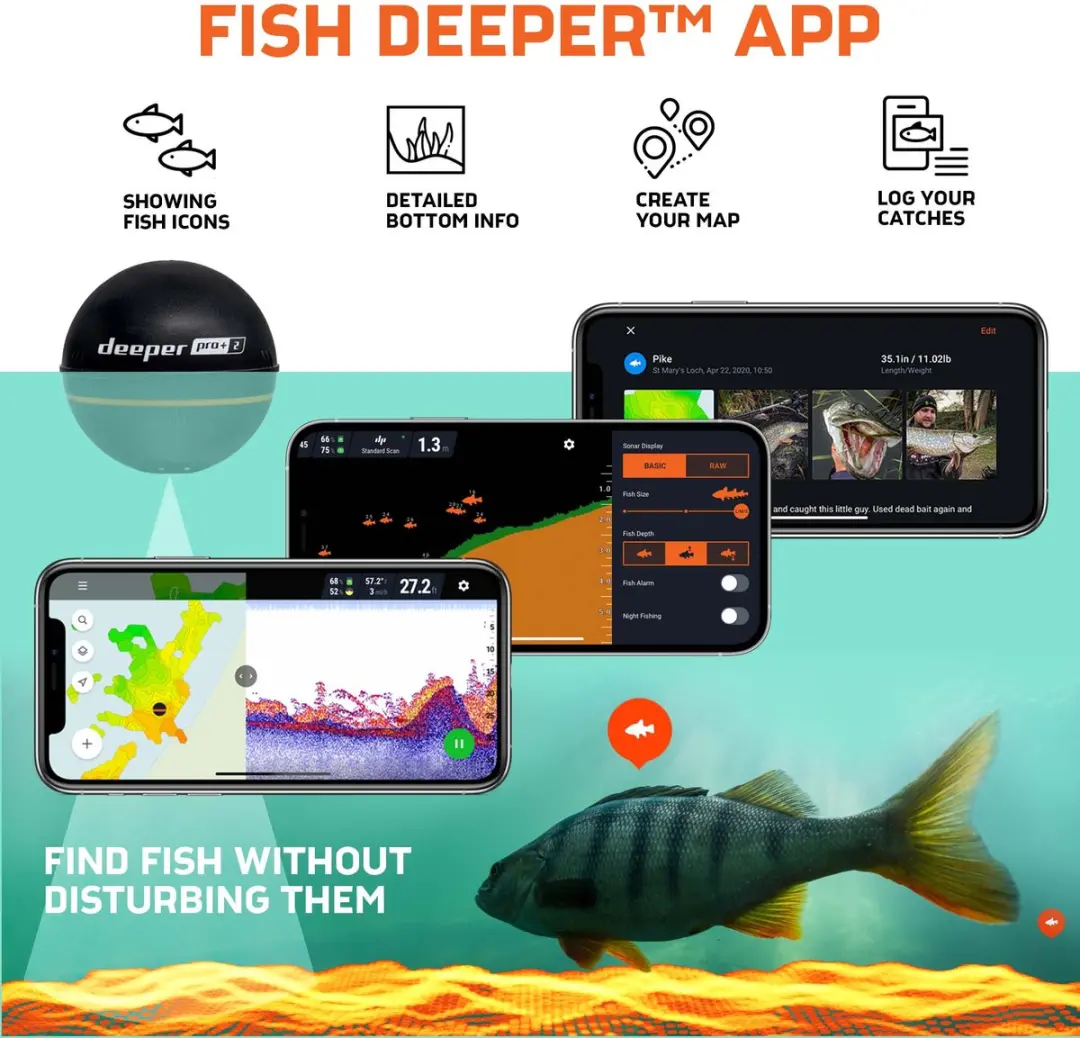 Deeper PRO+ 2 GPS Fishfinder - Zwart - afbeelding 5 van 6