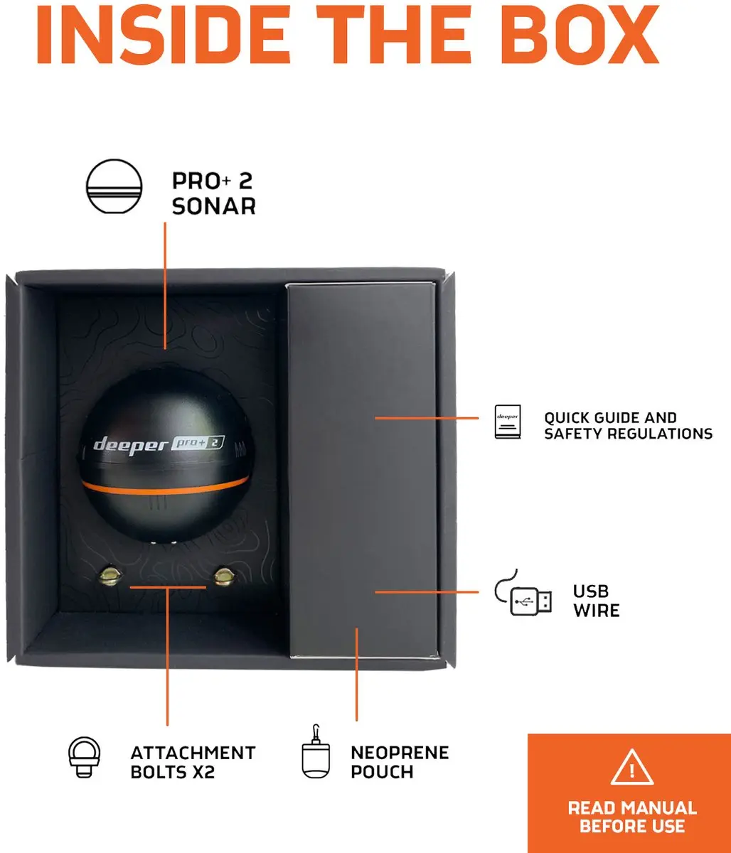 Deeper PRO+ 2 GPS Fishfinder - Zwart - afbeelding 6 van 6
