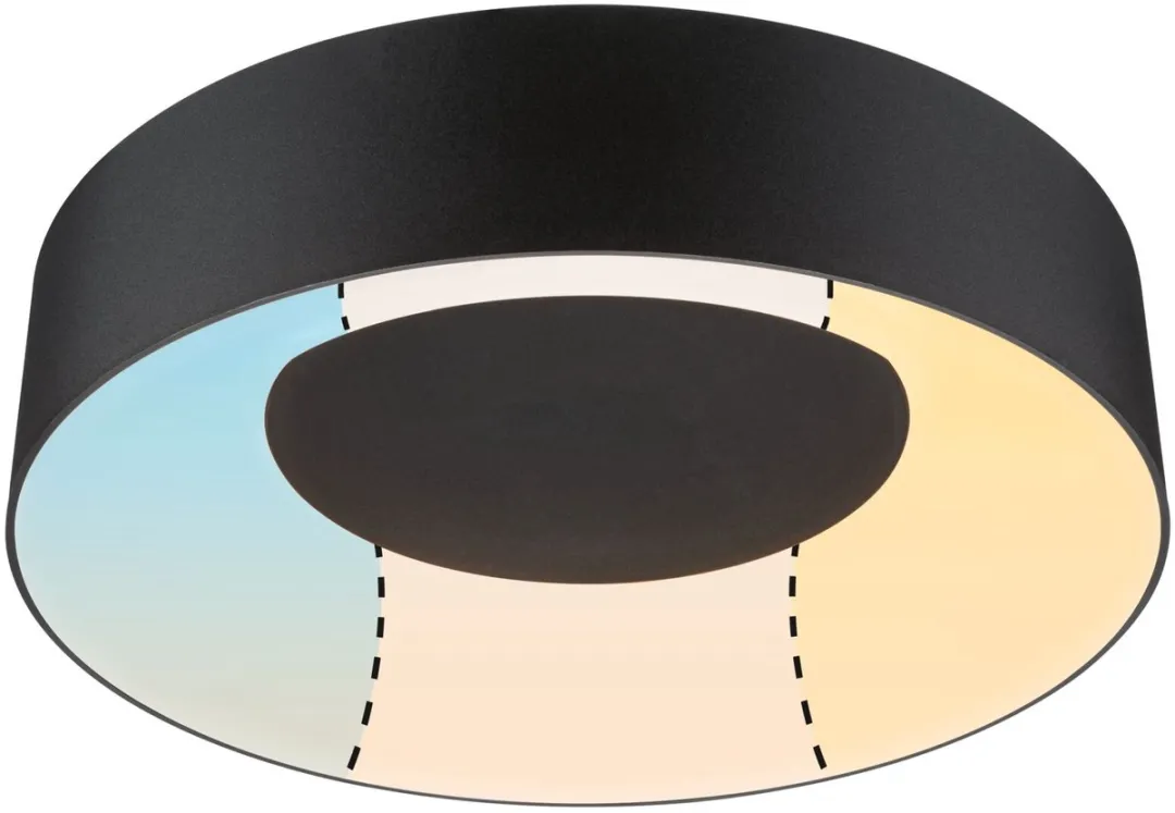 Paulmann Casca LED Plafondlamp IP44 1500lm - Zwart mat