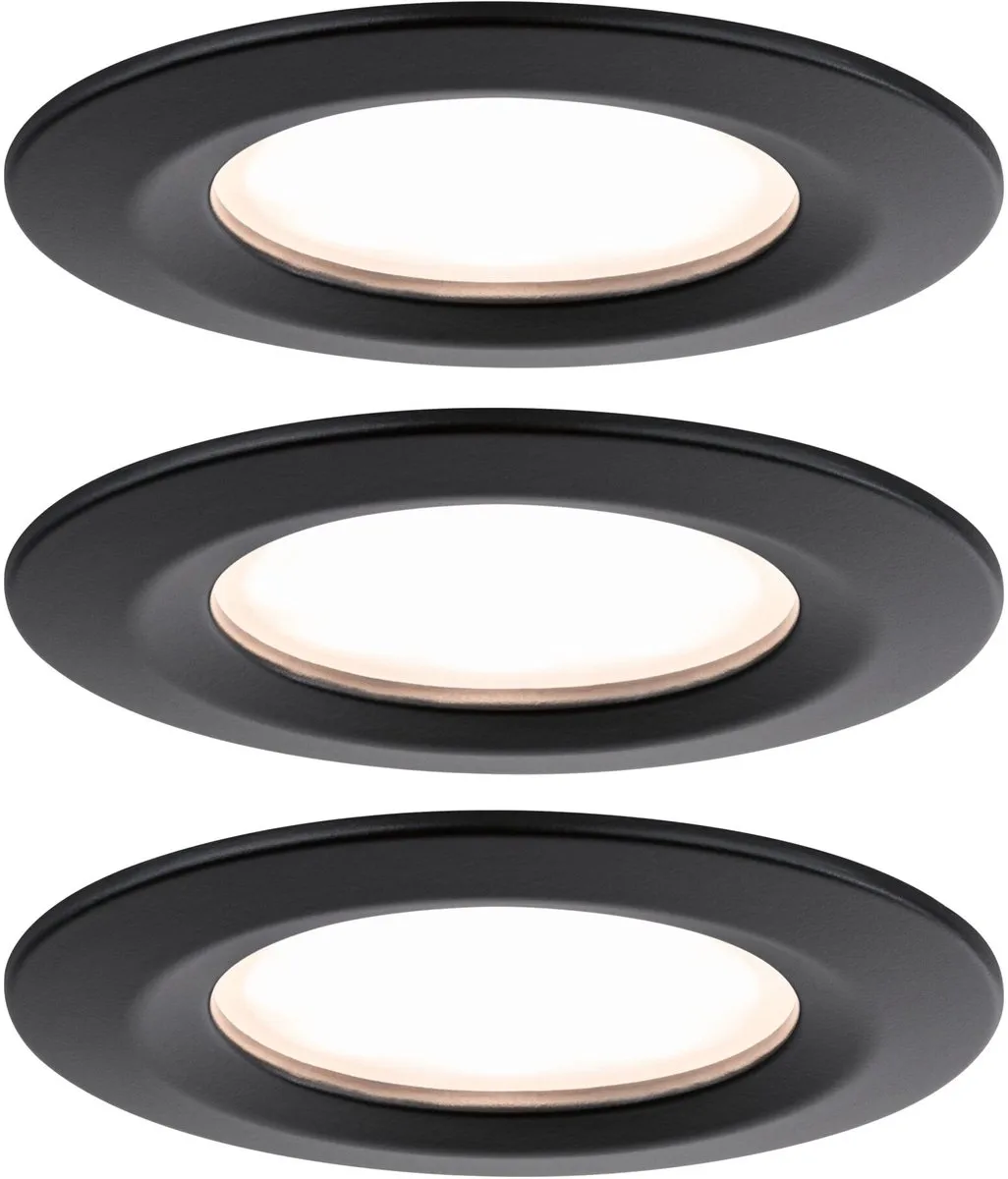 Paulmann Nova Plus Coin Basisset LED-inbouwlamp 3x6W 470lm 2700K - Zwart mat